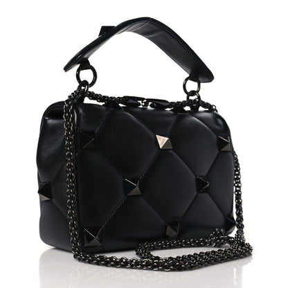 Valentino Garavani Nappa Monochrome Medium Roman Stud Shoulder Bag Black 3 of 10