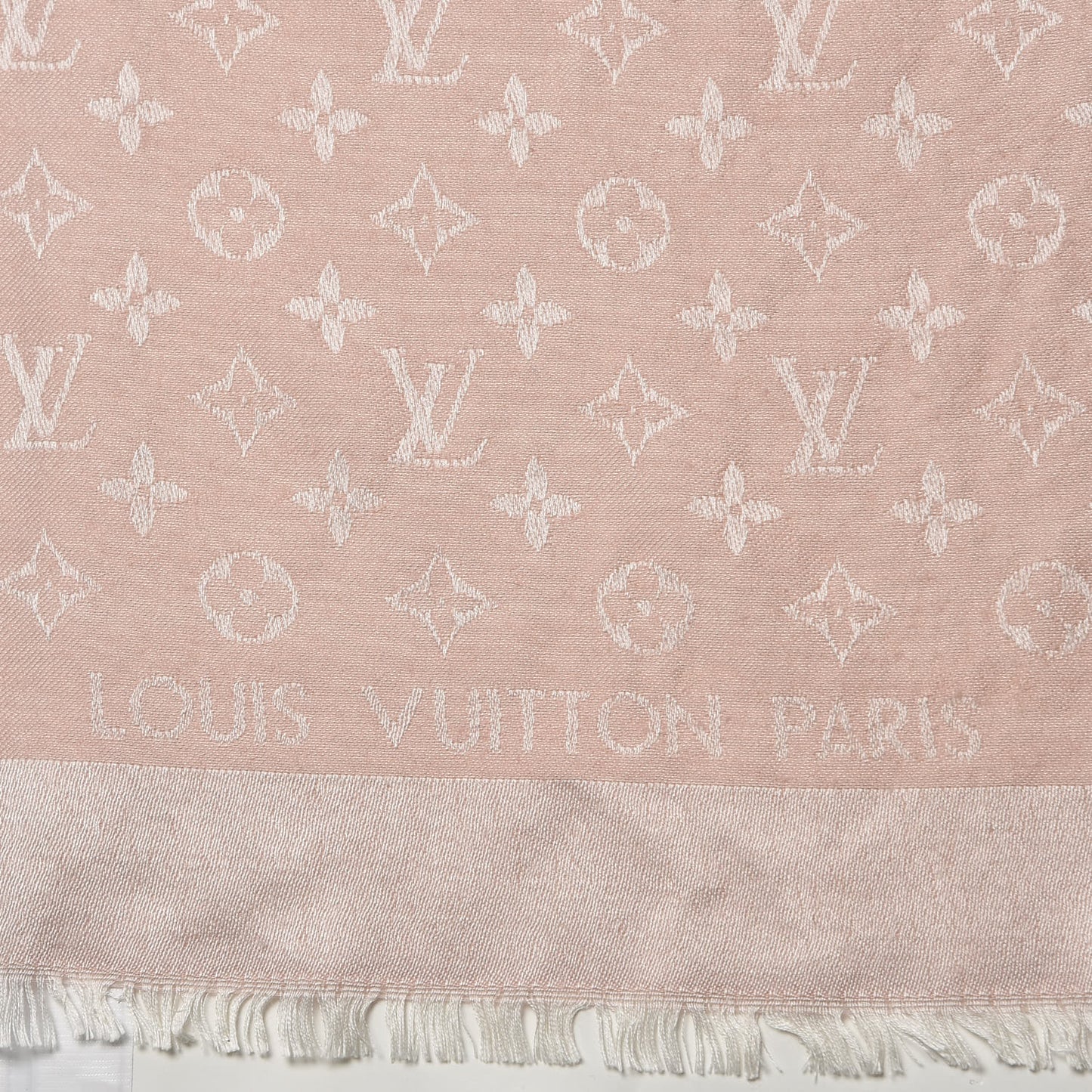 Silk Wool Monogram Shawl Rose