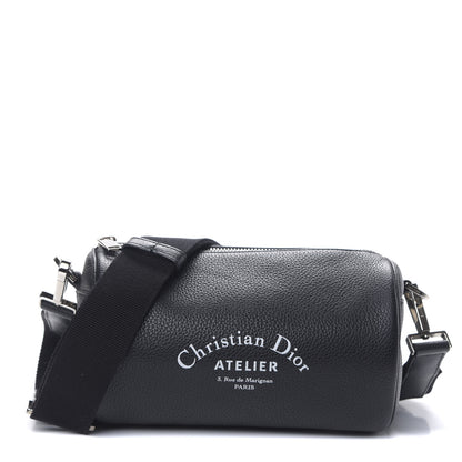 Christian Dior HOMME Grained Calfskin Mens Roller Pouch Black 1 of 8