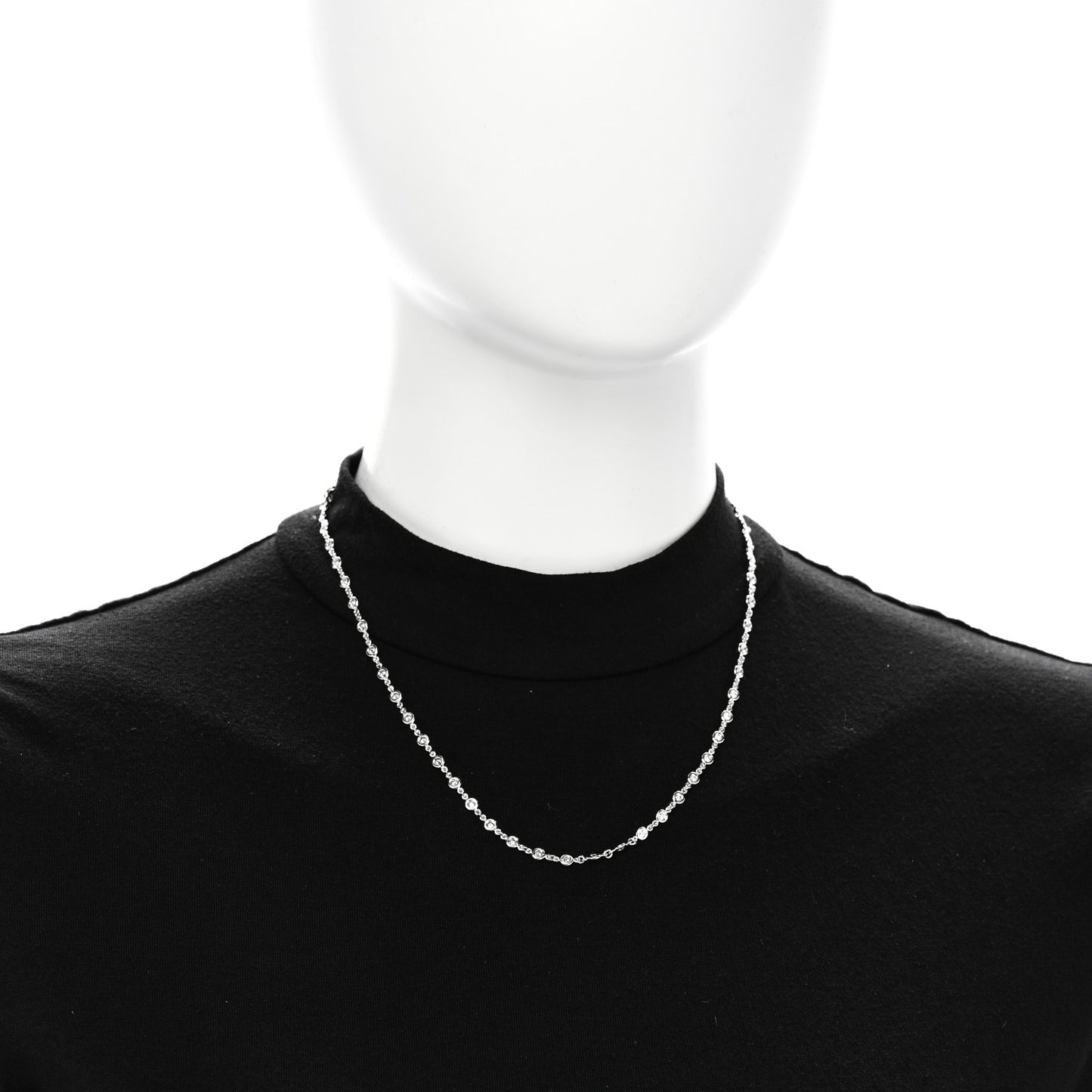 18K White Gold Diamond 2.25ctw Diamonds By The Inch Continuous Station Necklace