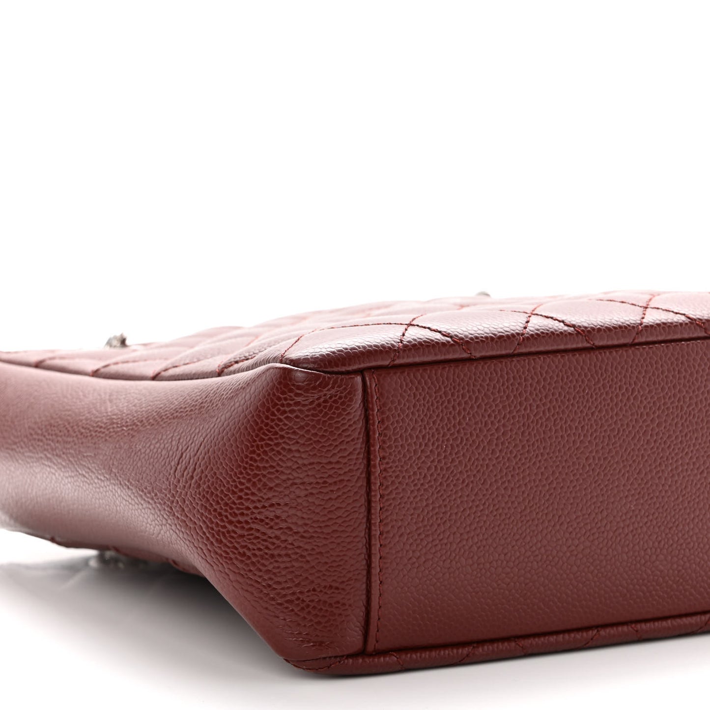 Caviar Quilted Petit Shopping Tote PST Burgundy