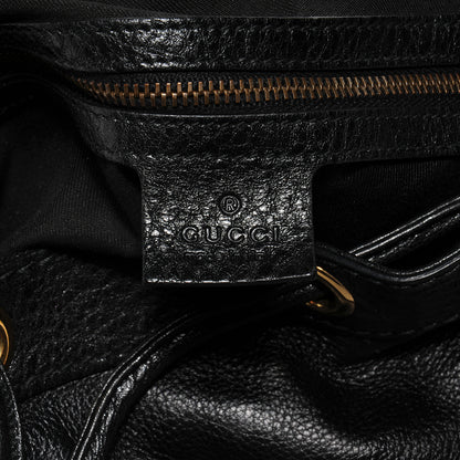 Gucci Pebbled Calfskin Medium Interlocking Icon Shoulder Bag Black 5 of 7