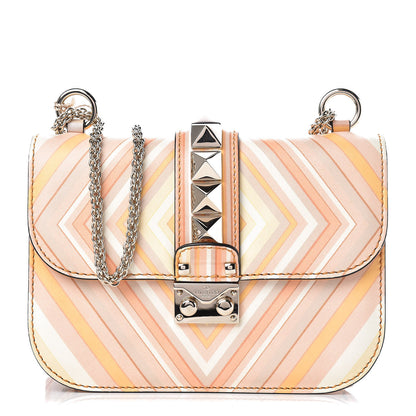 Valentino Garavani Vitello Native Couture 1975 Small Glam Lock Rockstud Flap Mandarin Sorbet 1 of 8