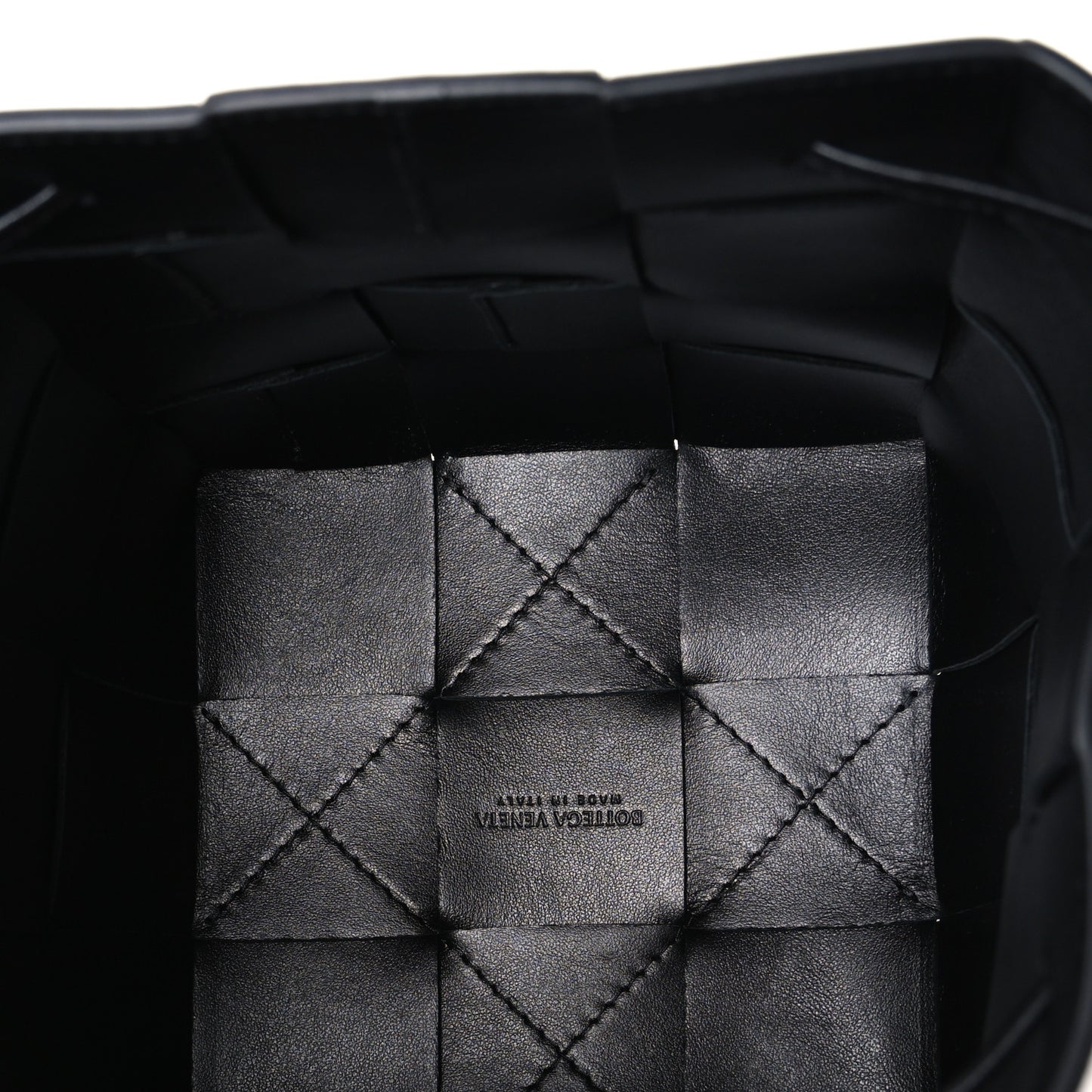 Nappa Maxi Intrecciato Cassette Bucket Bag Black