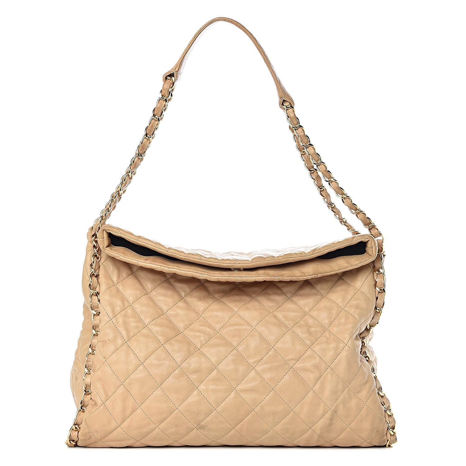 Chanel Calfskin Quilted Large Chain Me Hobo Beige 1 of 22