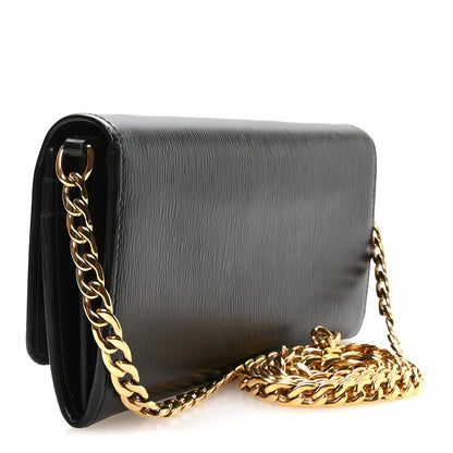 Prada Vitello Move Metal Oro Chain Wallet Black 3 of 11