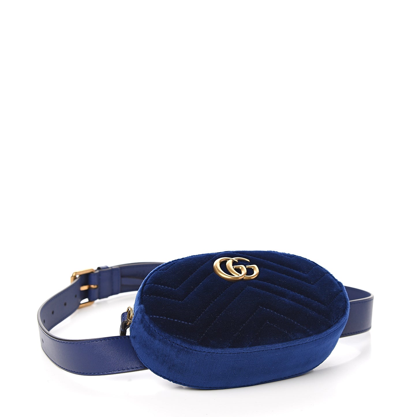 Velvet Matelasse GG Marmont Belt Bag 85 34 Cobalt Blue