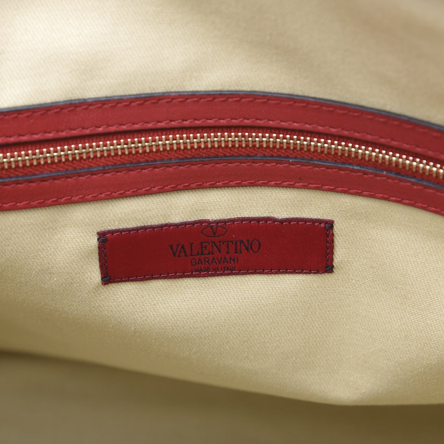 Vitello Rockstud Dome Shopper Rosso Valentino
