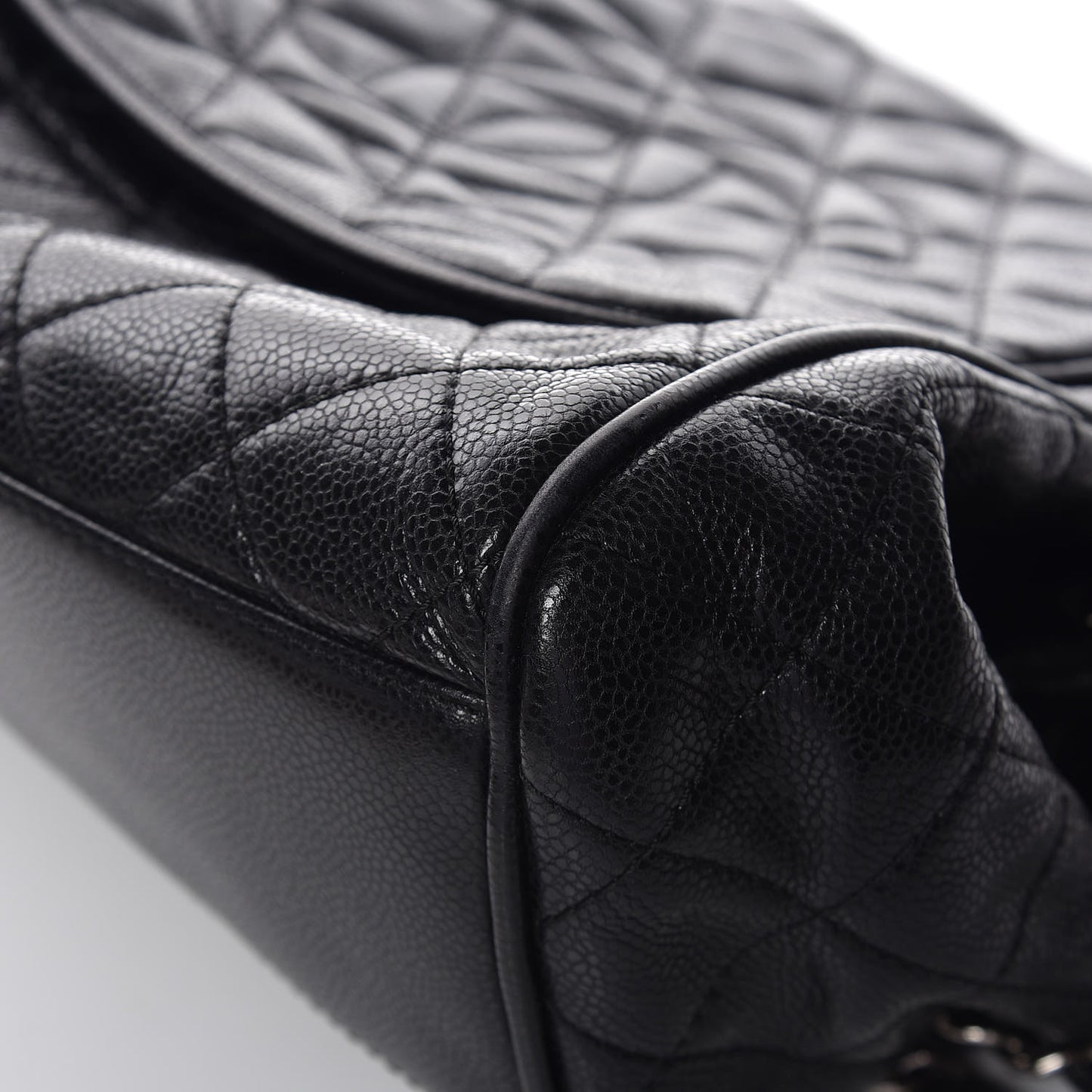 Caviar Quilted Timeless Accordion Flap Black