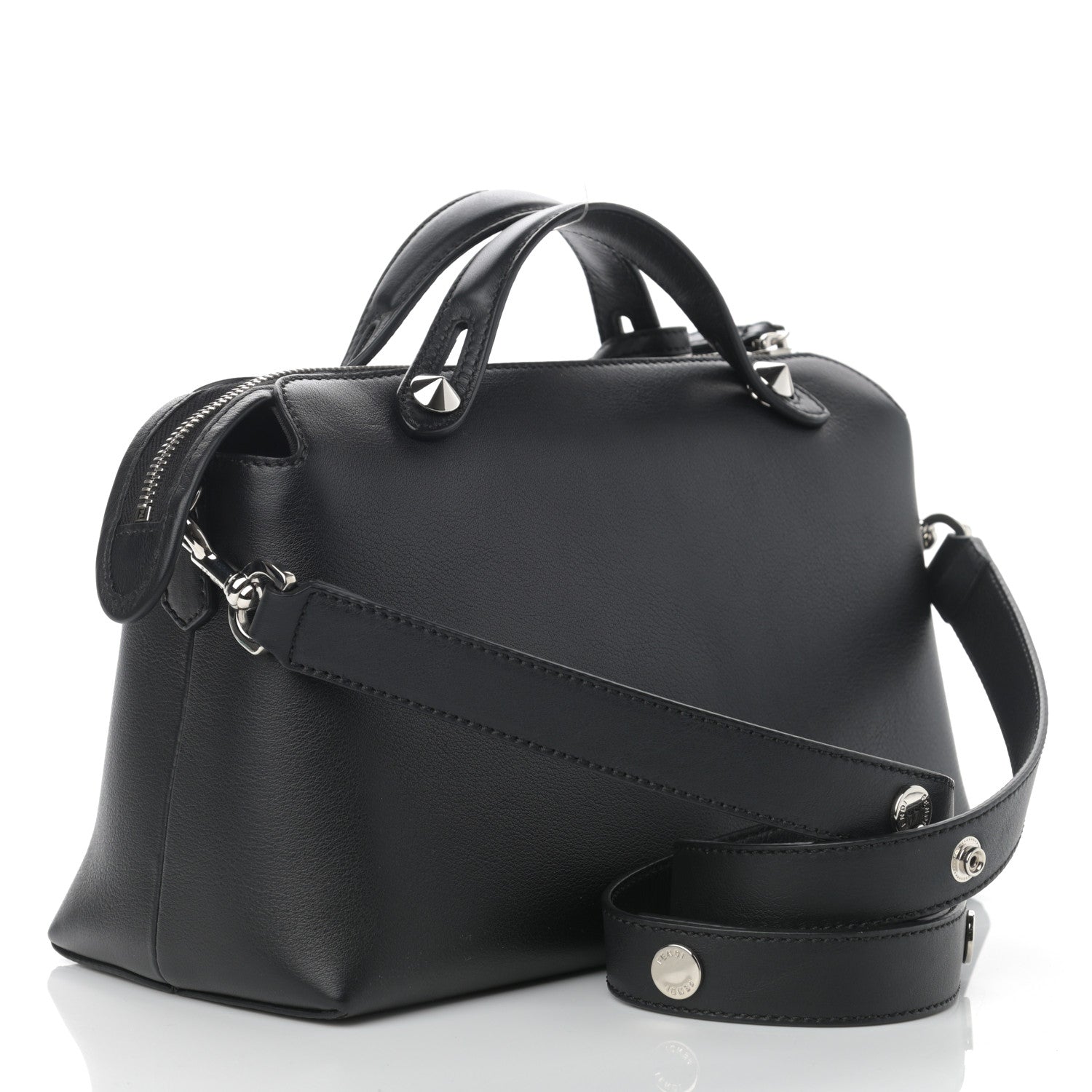 Fendi Vitello Dolce Medium By The Way Boston Bag Black 2 of 9