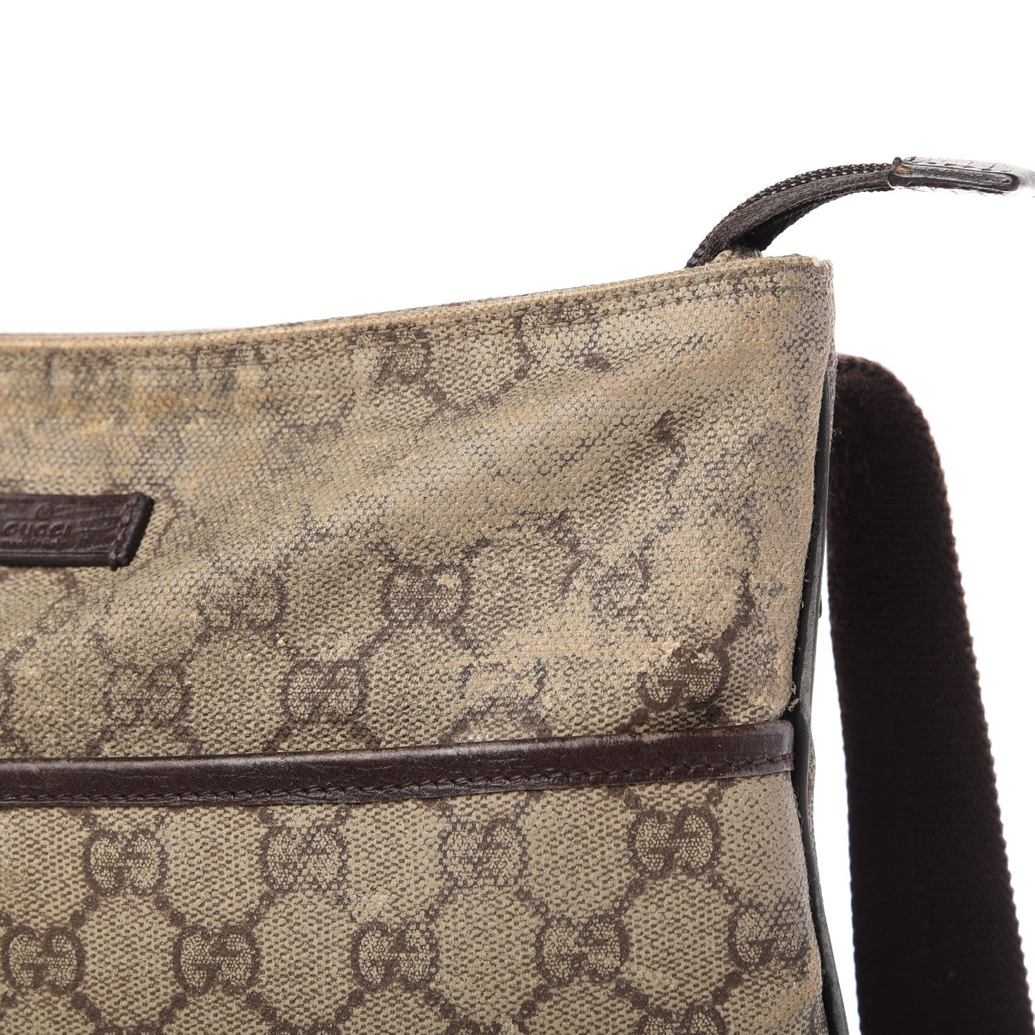 Gucci GG Plus Monogram Medium Flat Messenger Bag Dark Brown 12 of 13