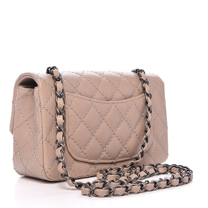 Chanel Caviar Quilted Mini Rectangular Flap Dark Beige 3 of 12
