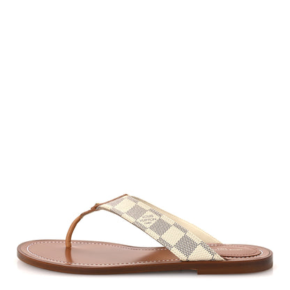 Louis Vuitton Damier Azur Sunny Flat Thong Sandals 38 1 of 11