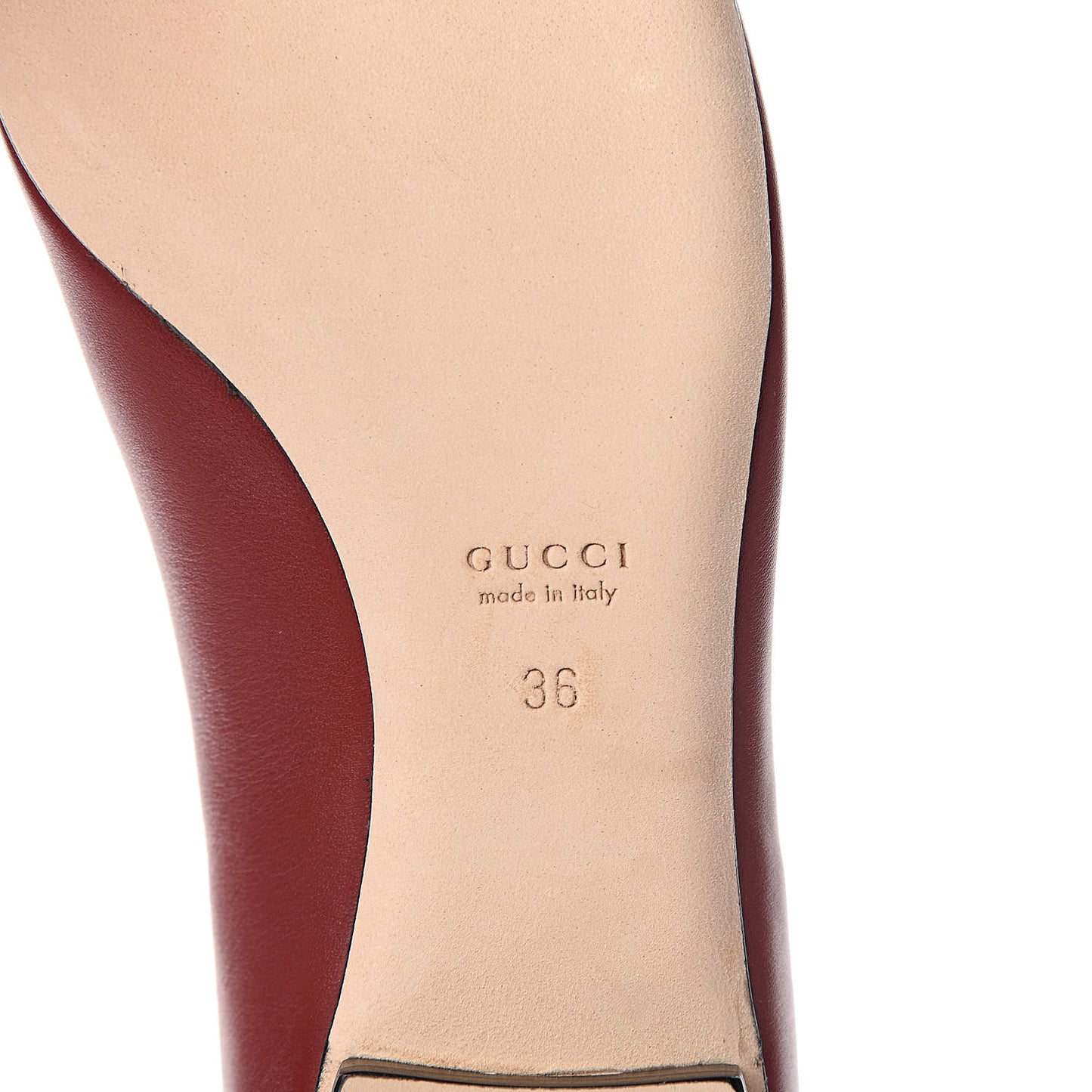 Calfskin Horsebit Ballerina Flats 36 Red