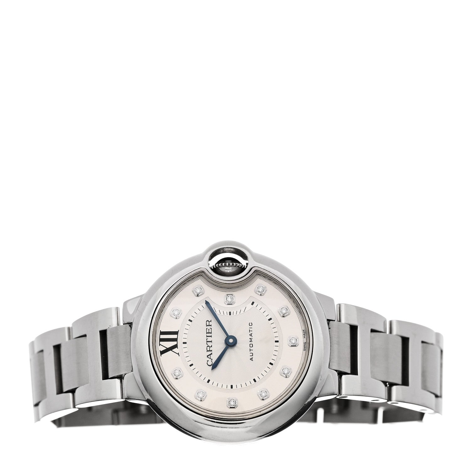 Cartier Stainless Steel Diamond 33mm Ballon Bleu De Cartier Automatic Watch 2 of 4