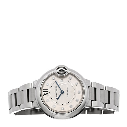 Cartier Stainless Steel Diamond 33mm Ballon Bleu De Cartier Automatic Watch 2 of 4