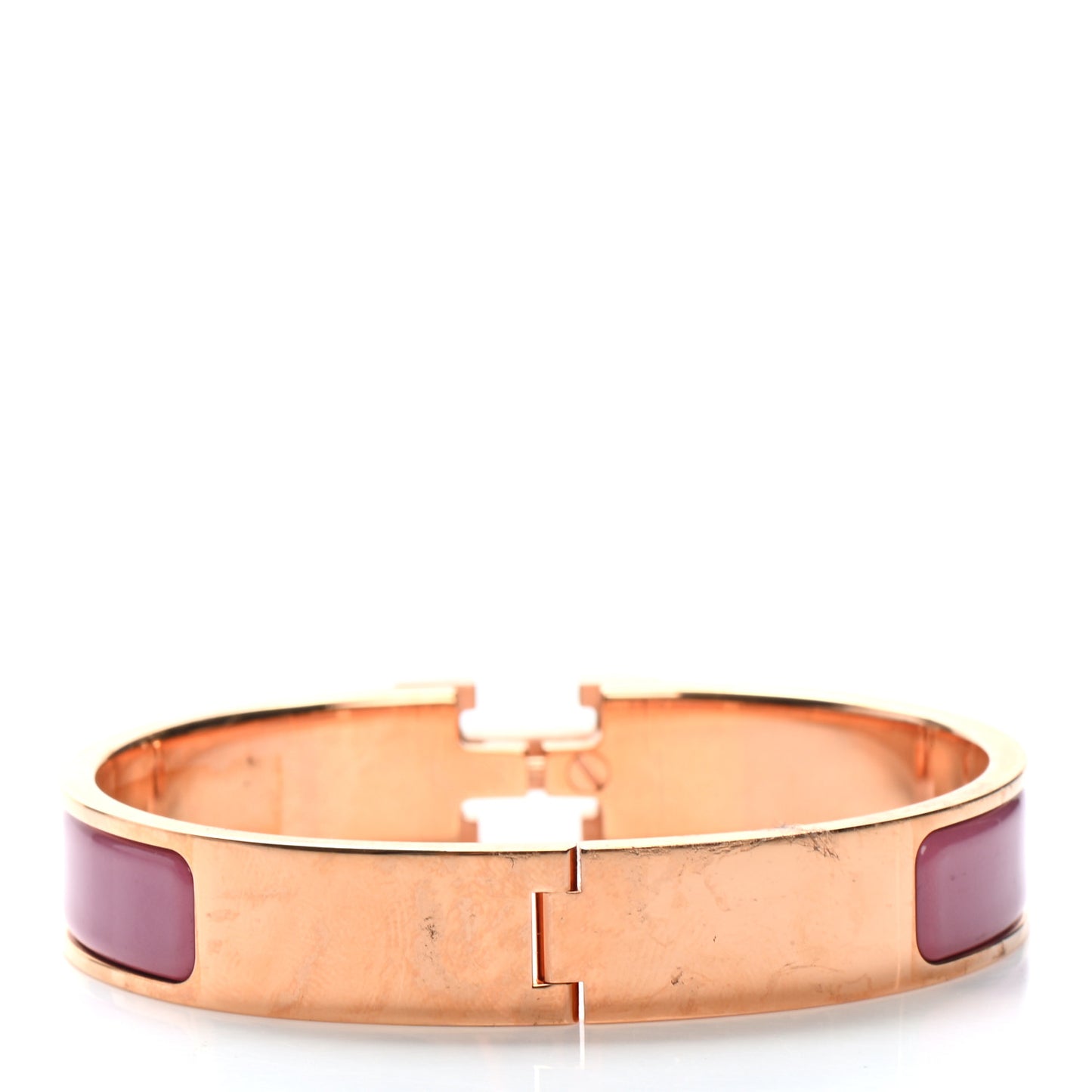 Enamel Narrow Clic Clac H Bracelet GM Rouge De Chine
