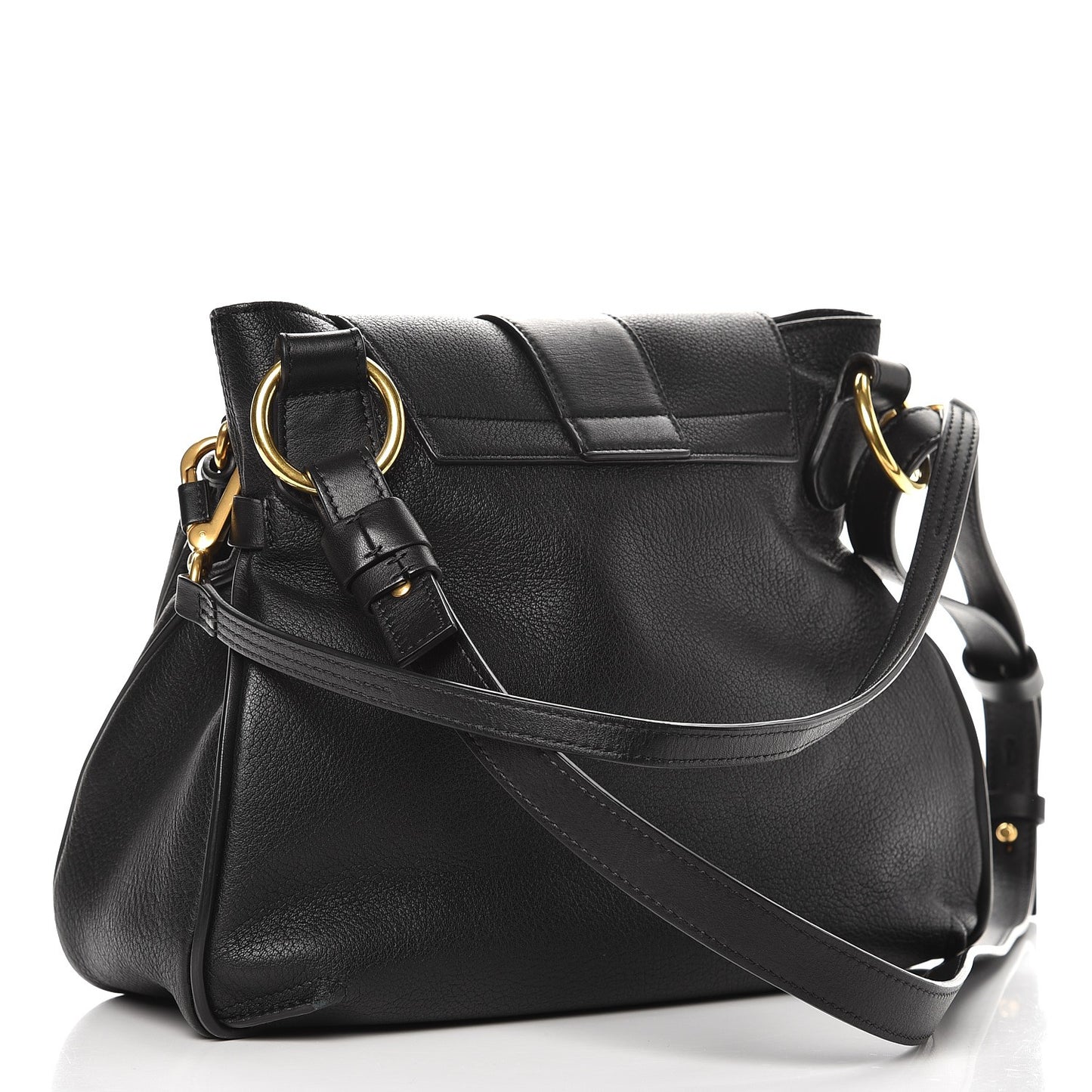 Grained Lambskin Calfskin Small Lexa Shoulder Bag Black