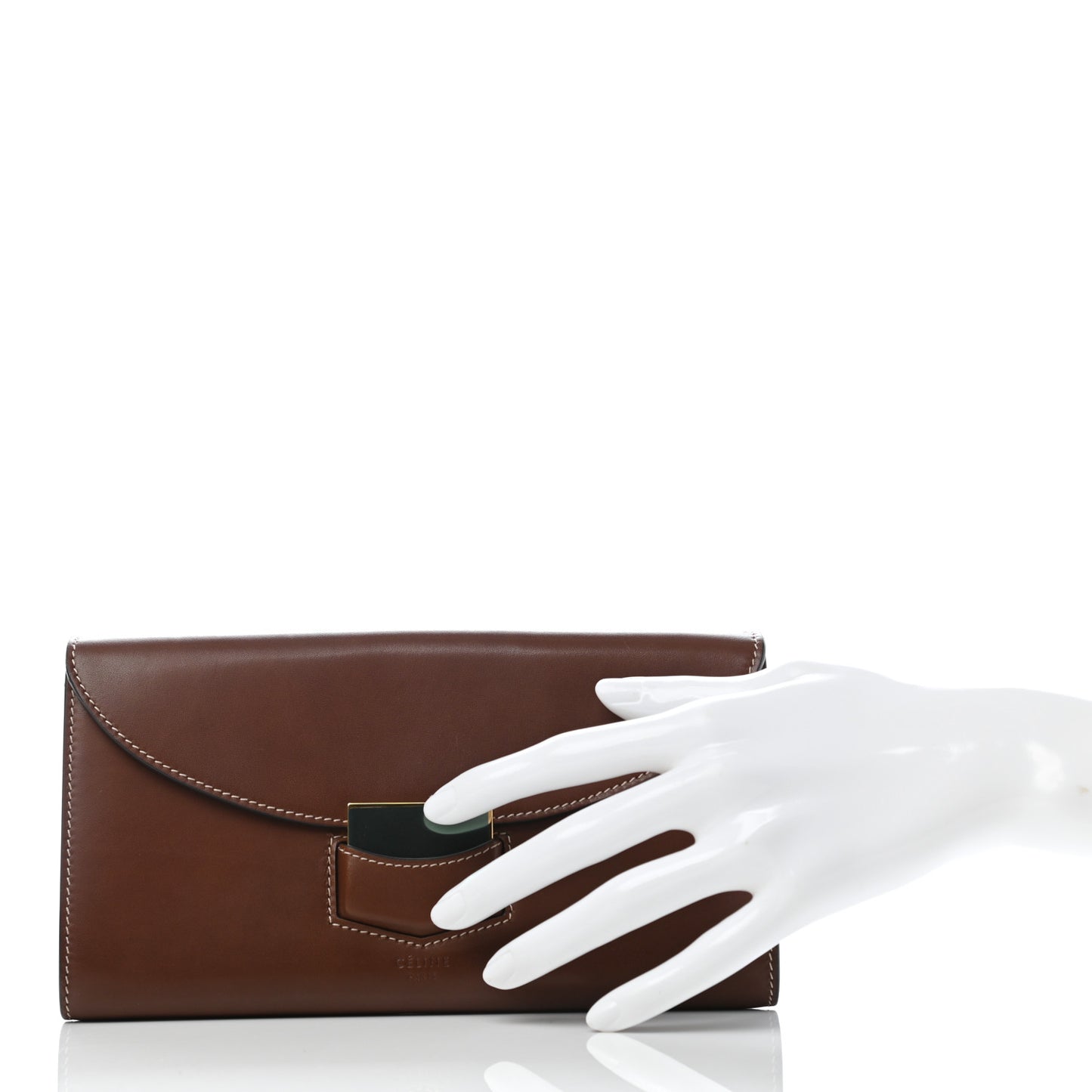 Natural Calfskin Large Trotteur Multifunction Flap Wallet Tan
