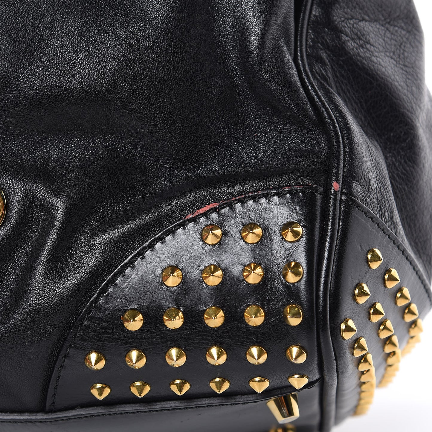 Lambskin Bridle Studs Small Canterbury Tote Black