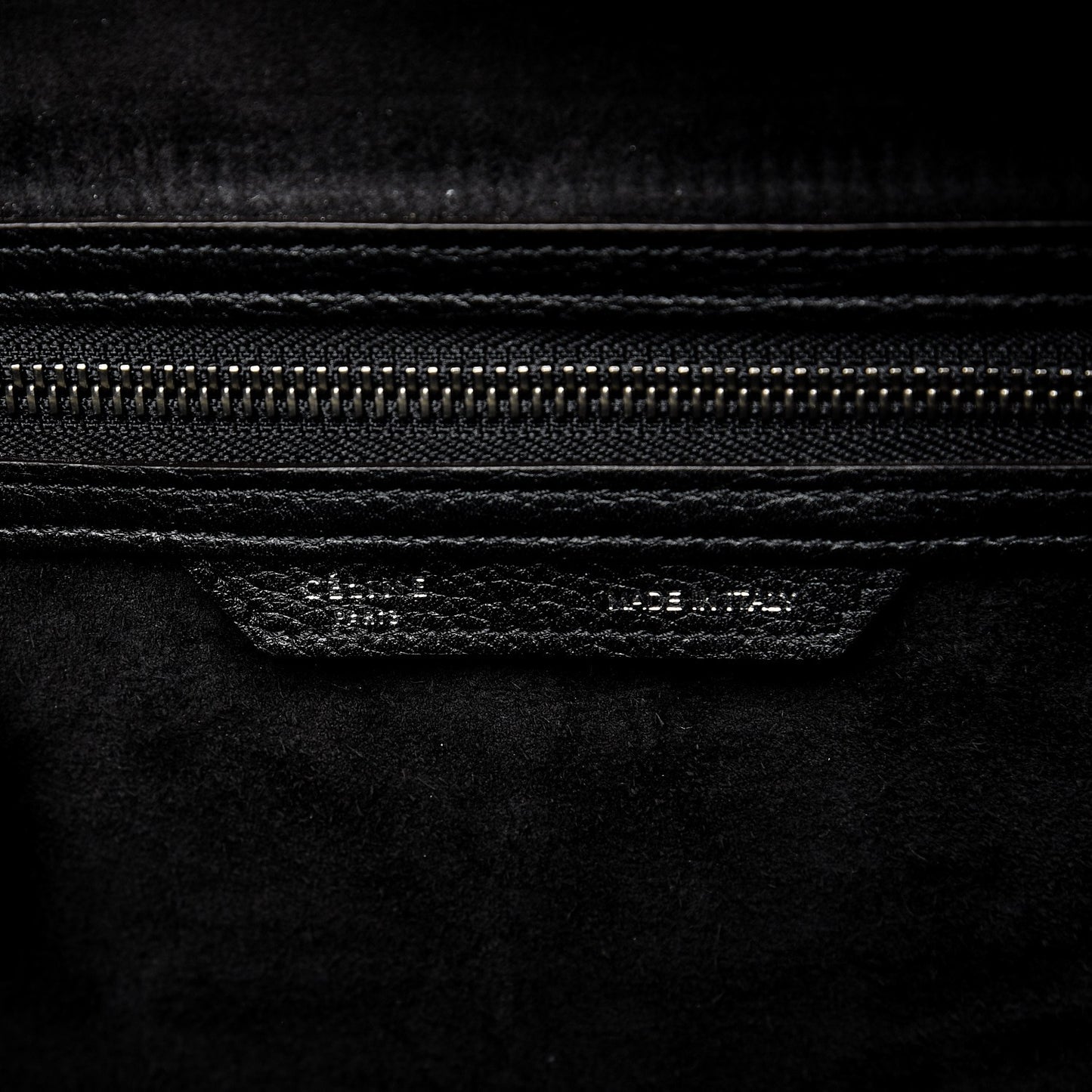 Drummed Calfskin Micro Luggage Black