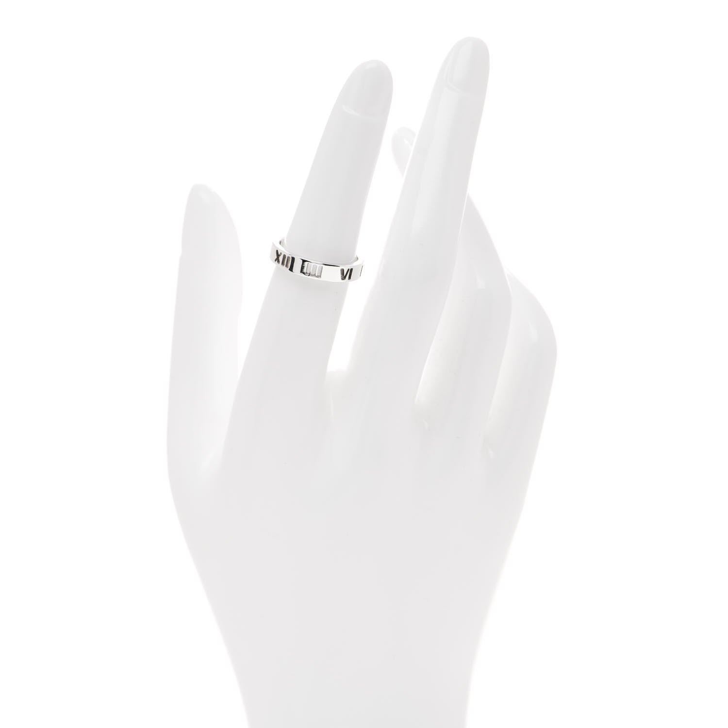 Tiffany Sterling Silver Narrow Atlas Pierced Ring 51 5.75 2 of 5