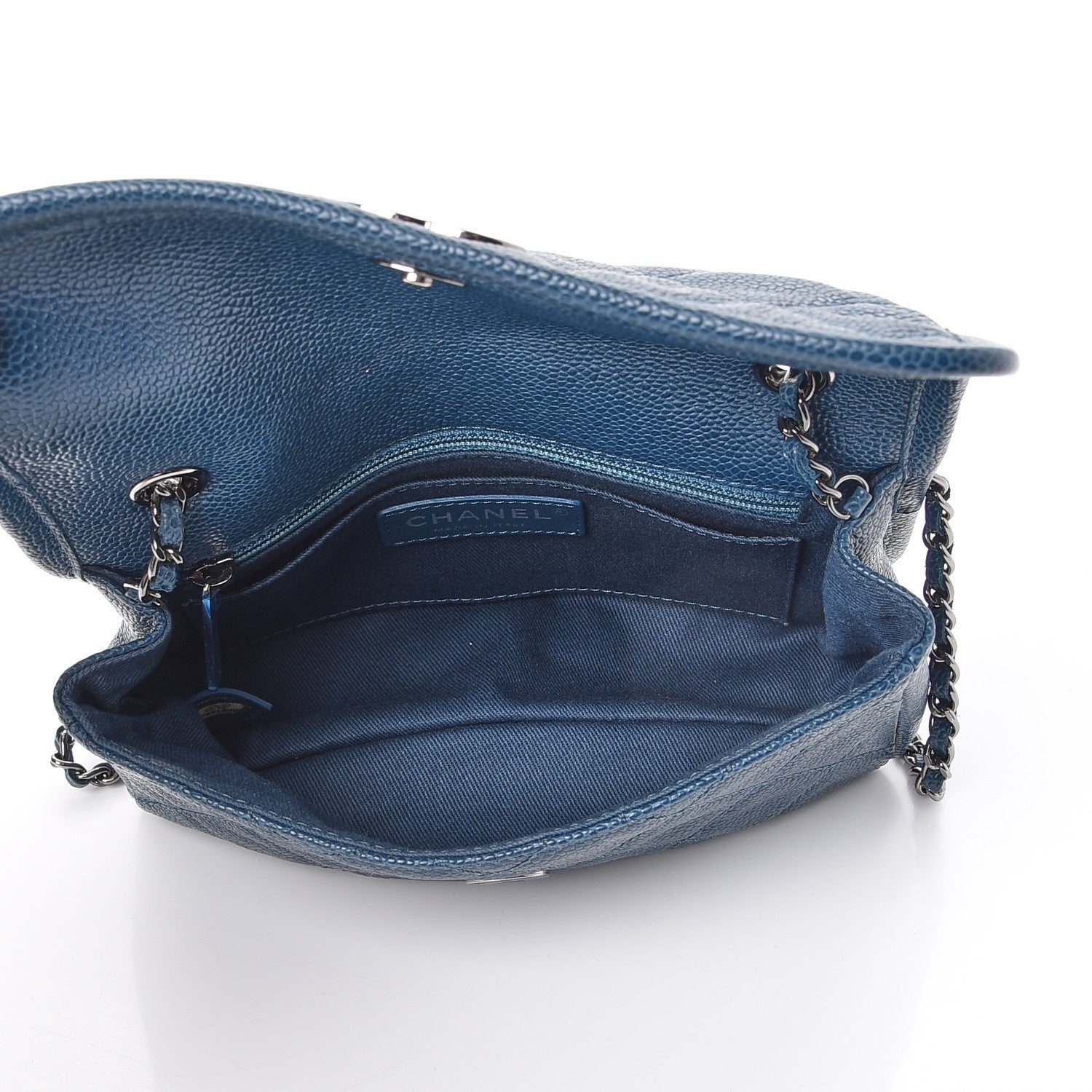 Chanel Caviar Small Natural Beauty Flap Blue 5 of 8