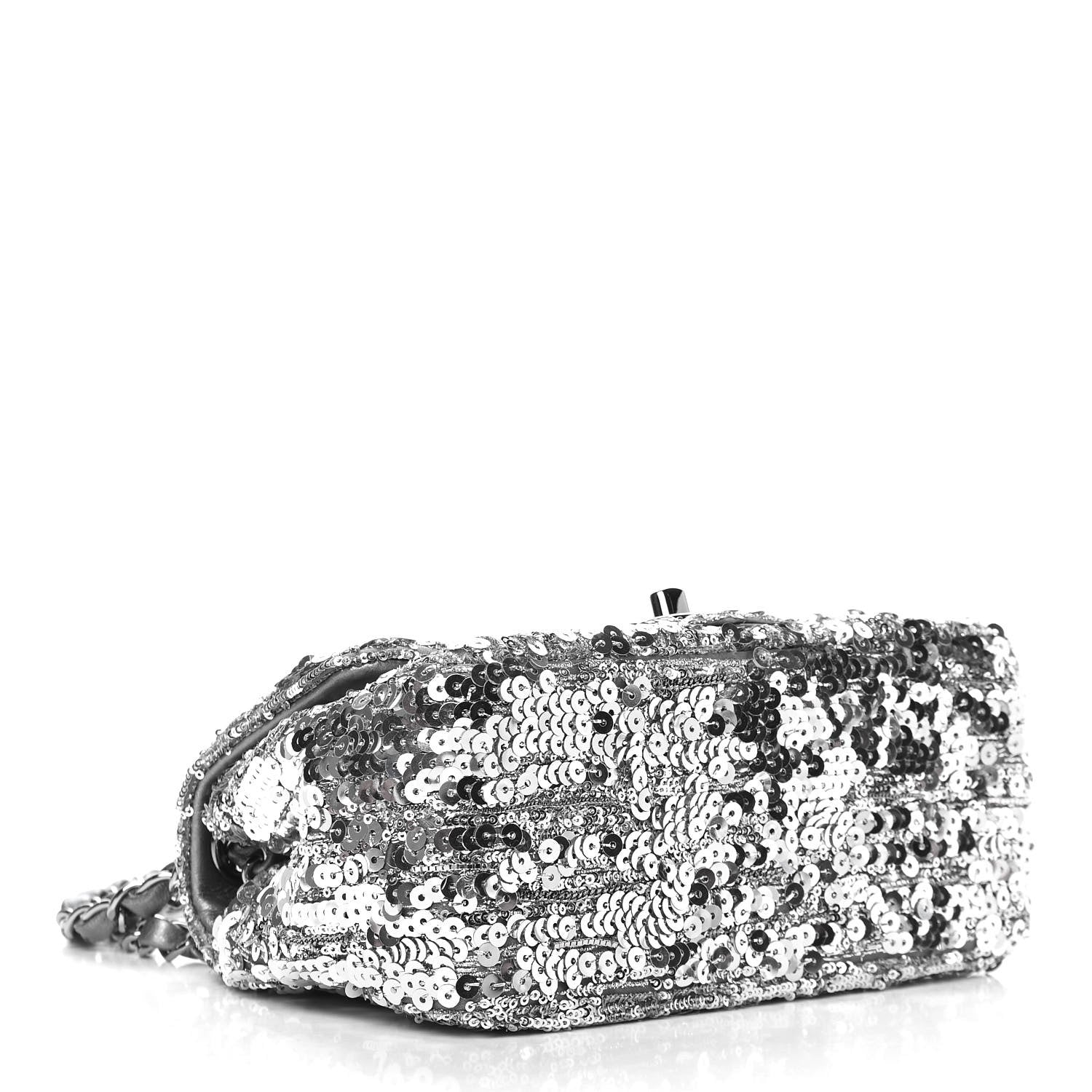 Chanel Sequin Mini Square Flap Grey 4 of 9