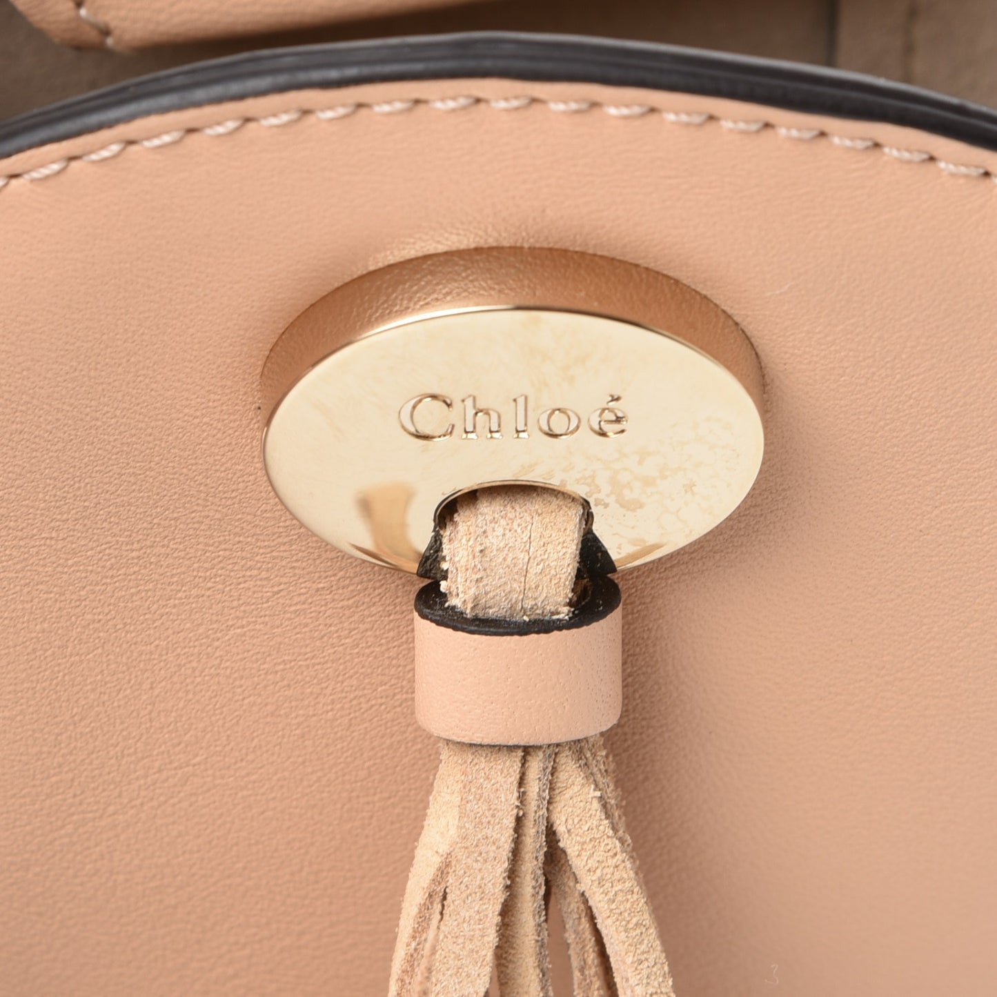 Suede Calfskin Mini Sac Drawstring Blush Nude