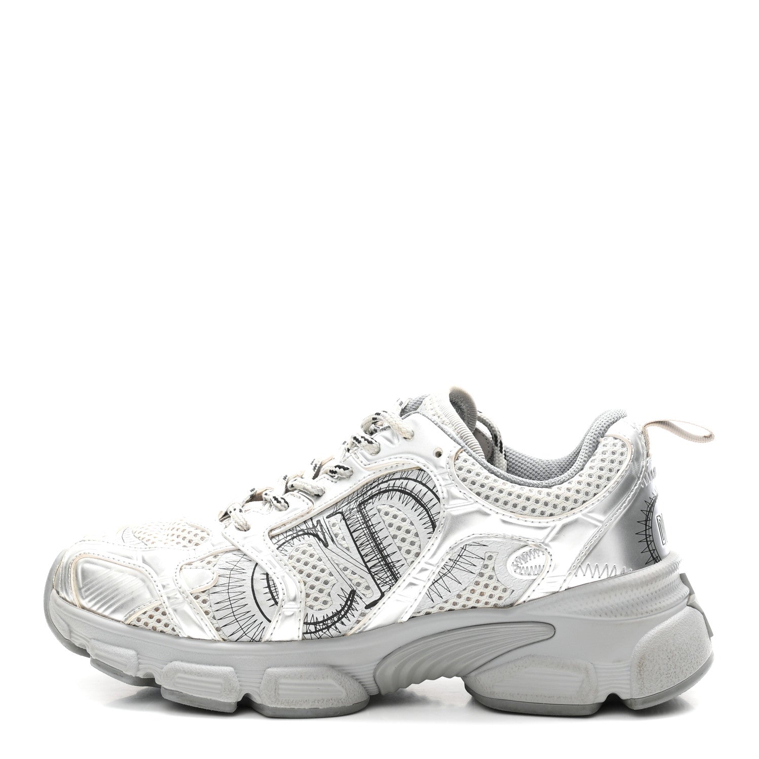 Christian Dior Technical Mesh Dior Chrono Sneakers 36 Silver 1 of 9