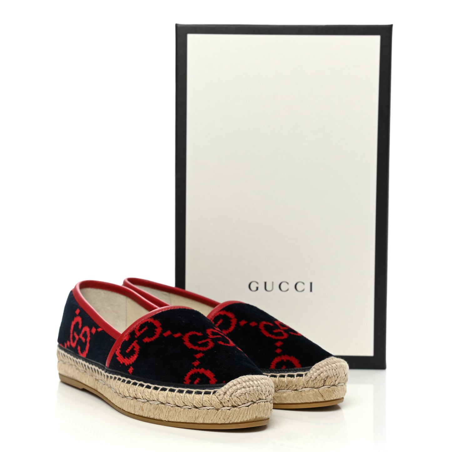 Terry Cloth GG Monogram Espadrilles 37 Blue Red