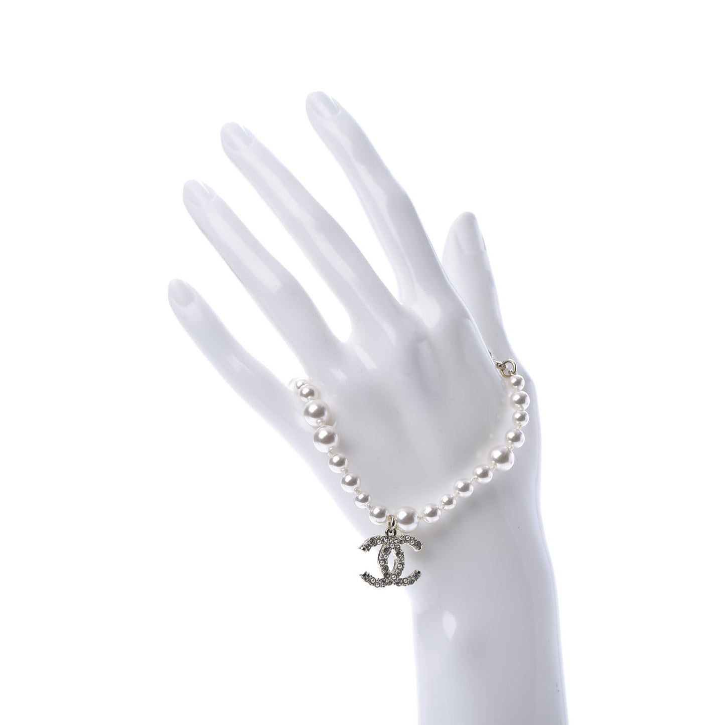 Pearl Crystal CC Bracelet Gold