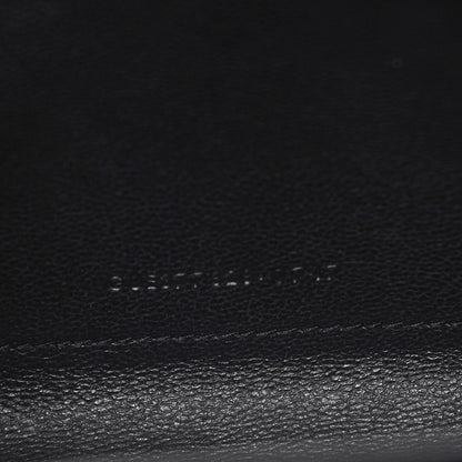 Saint Laurent Grain De Poudre Matelasse Chevron Monogram Chain Wallet Black 7 of 7