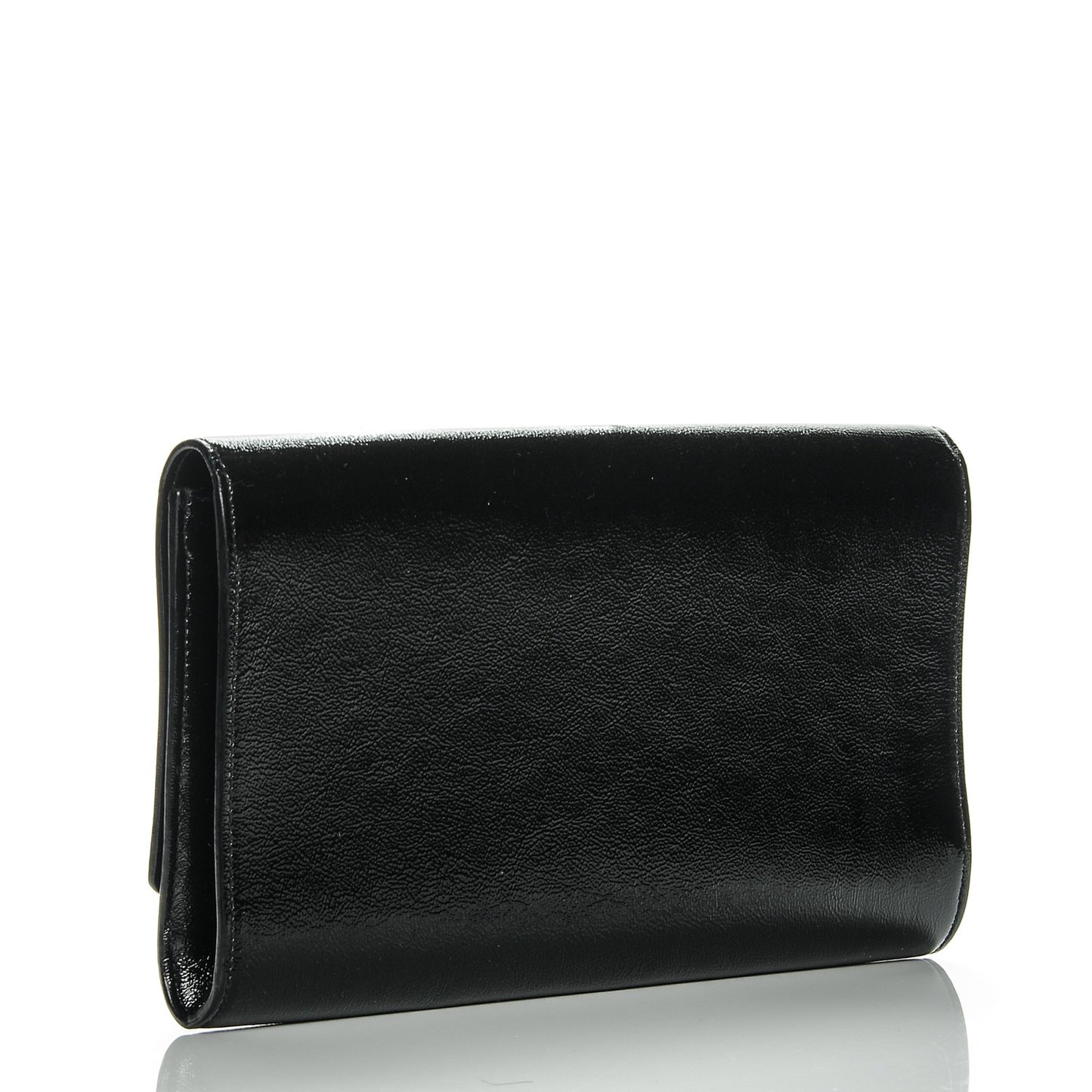 Textured Patent Monogram Large Belle De Jour Clutch Black