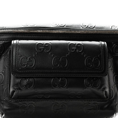 Gucci Calfskin GG Tennis Embossed Pocket Belt Bag Black 8 of 10