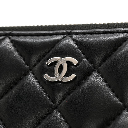 Chanel Lambskin Quilted Large Gusset Zip Around Wallet Black 9 of 11