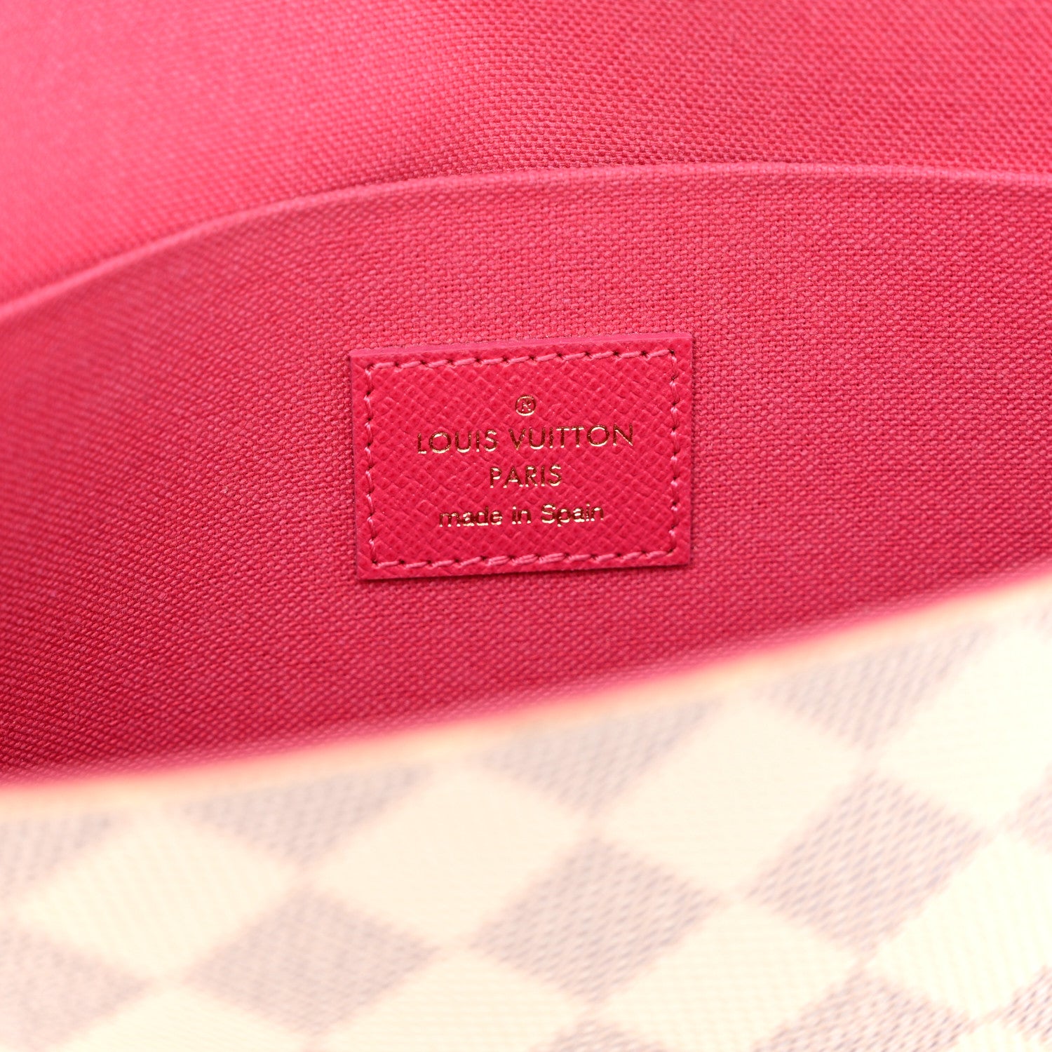Louis Vuitton Damier Azur Studded Pochette Felicie Chain Wallet Fuchsia 6 of 11