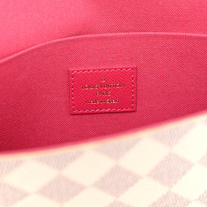 Louis Vuitton Damier Azur Studded Pochette Felicie Chain Wallet Fuchsia 6 of 11