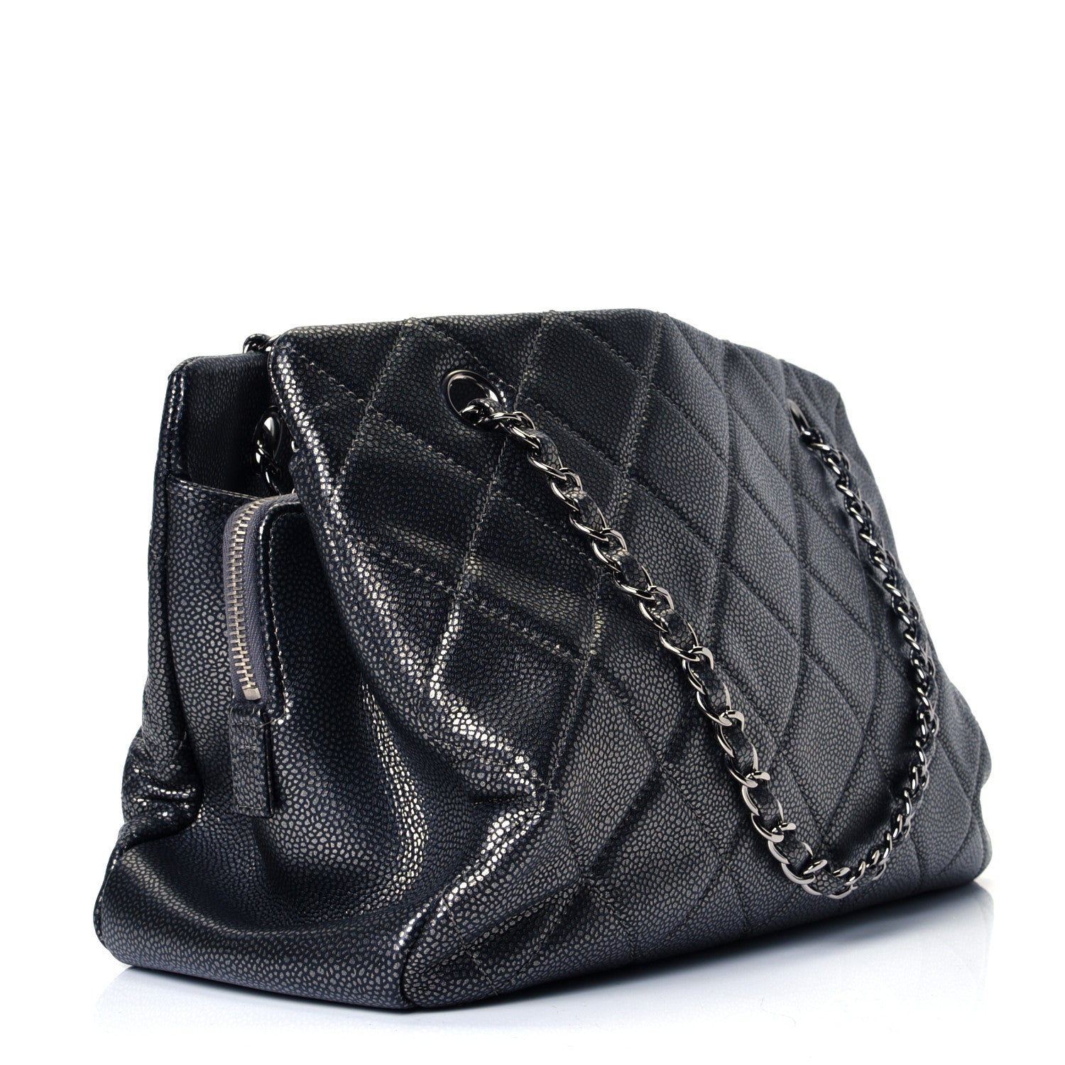 Chanel Caviar Quilted Timeless CC Tote Dark Silver 2 of 4