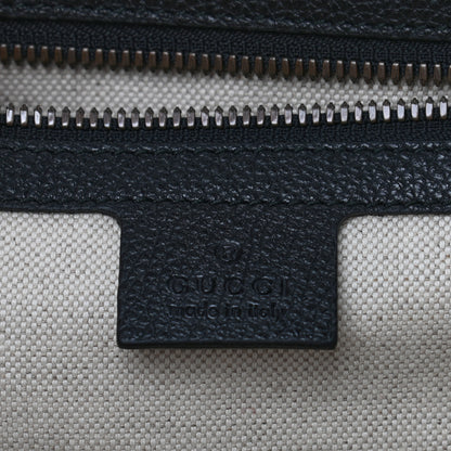 Gucci Grained Calfskin Logo Duffle Bag Black 5 of 16