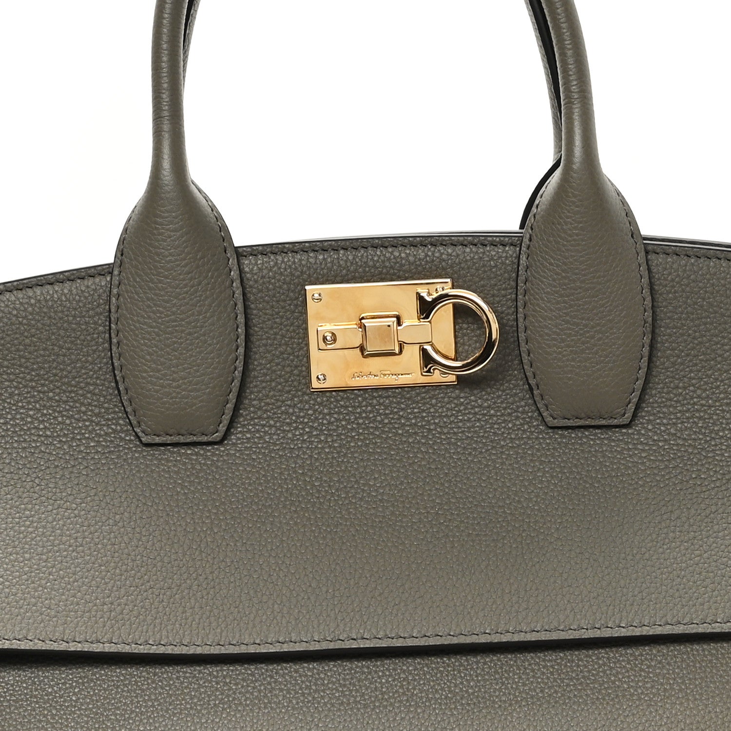 Salvatore Ferragamo Calfskin Large Studio Soft Bag Verde Olivo 7 of 9