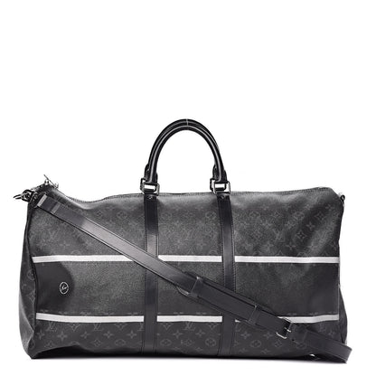 Louis Vuitton X FUJIWARA Monogram Eclipse Flash Fragment Keepall Bandouliere 55 1 of 14