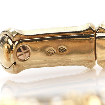 Cartier 18K Yellow Gold Diamond Bamboo Cuff Bracelet 5 of 5