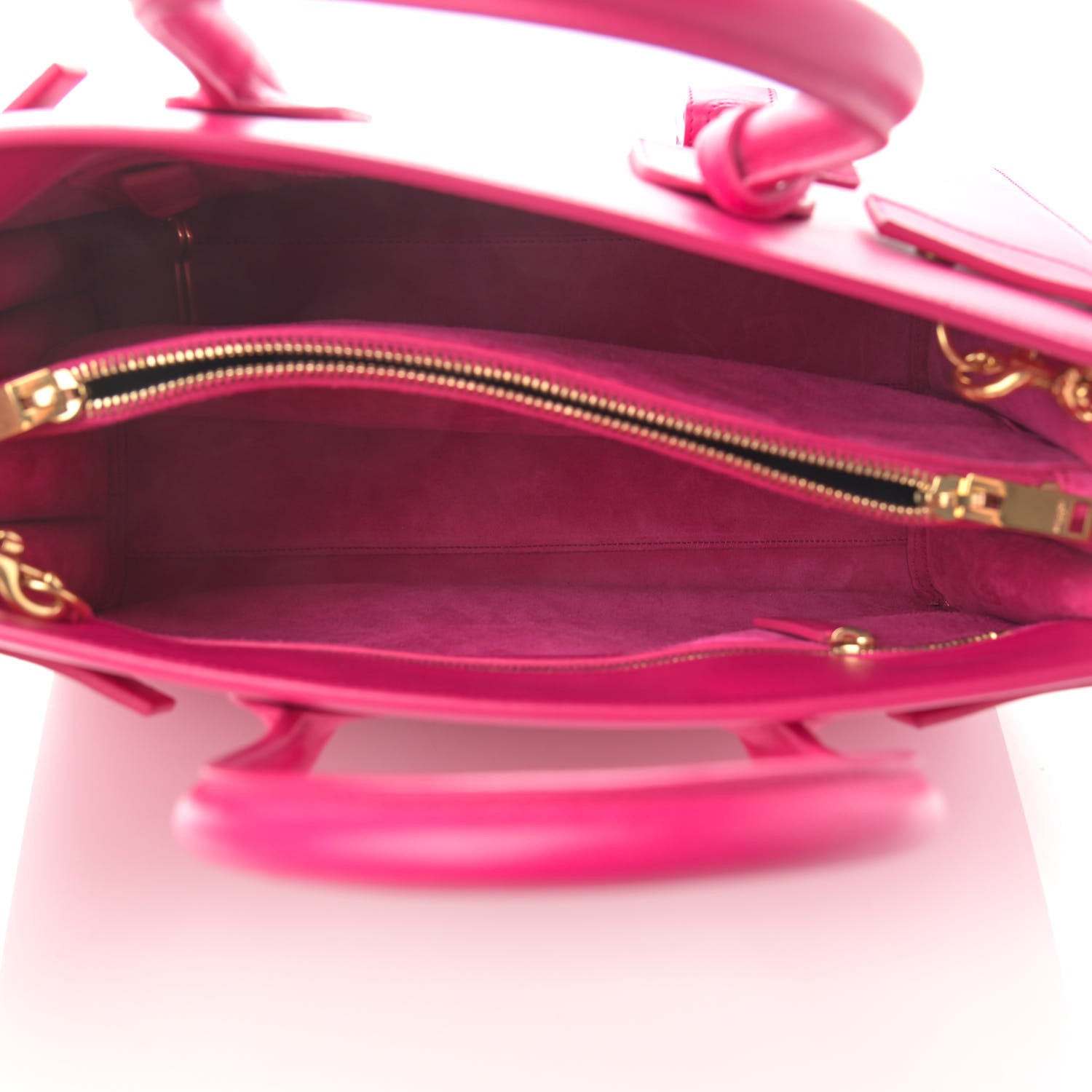 Saint Laurent Calfskin Small Sac De Jour Lipstick Fuchsia 5 of 10