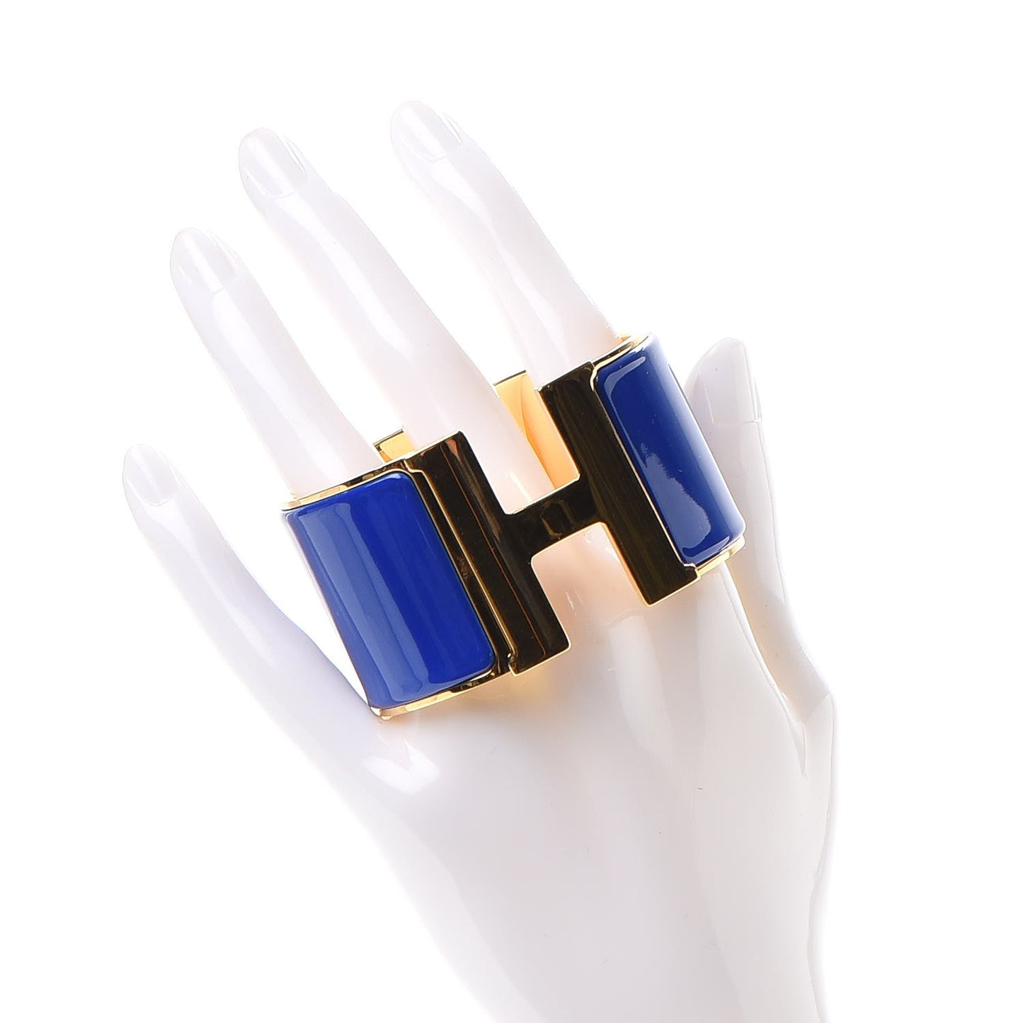Enamel Extra Wide Clic Clac H Bracelet GM Bleu Electrique
