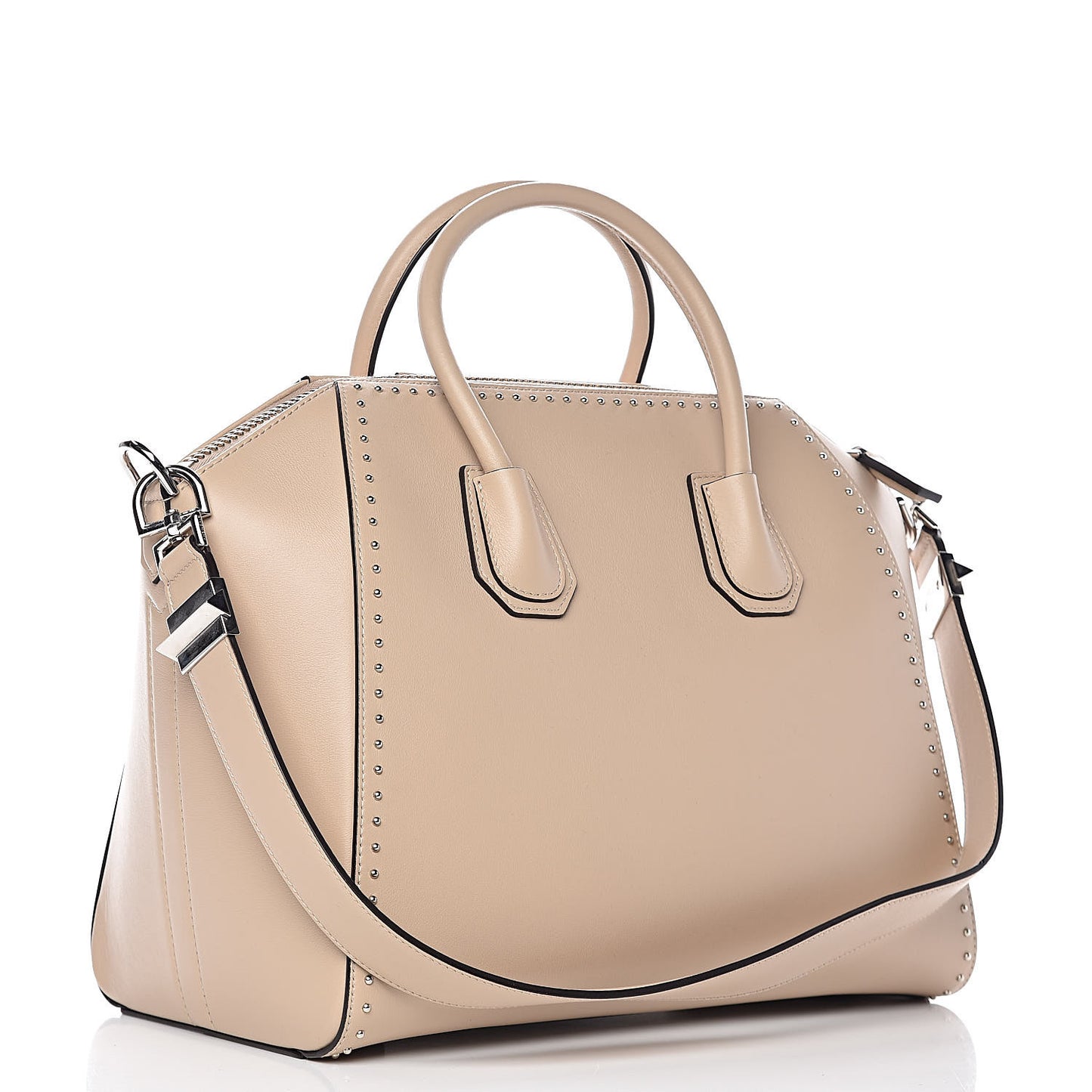 Calfskin Medium Studded Antigona Beige Buff
