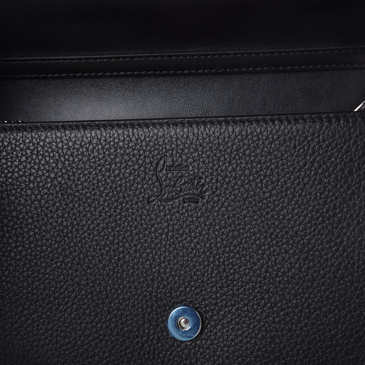 Christian Louboutin Calfskin Beaded Loubitag Paloma Clutch Black 6 of 8