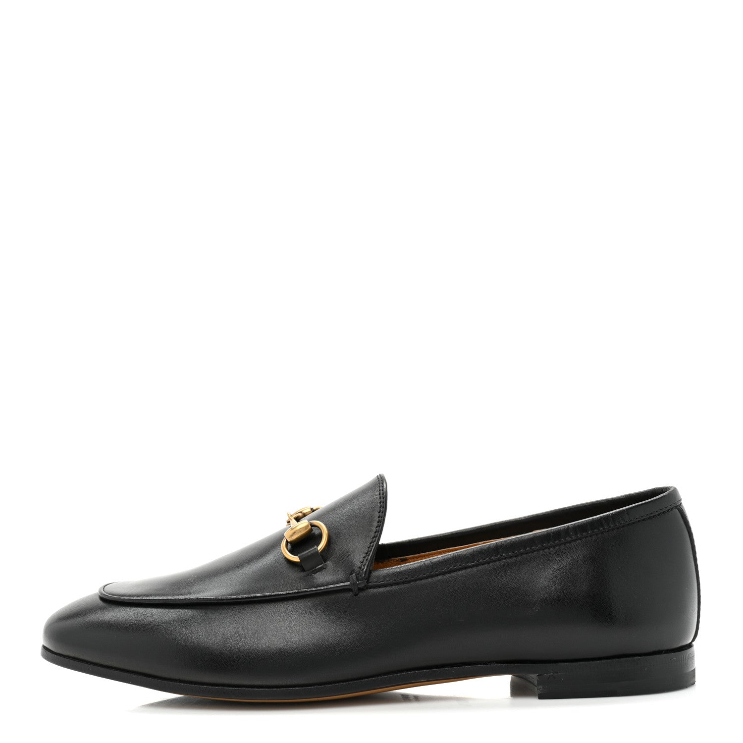 Gucci Calfskin Womens Jordaan Loafers 37.5 Black 1 of 11