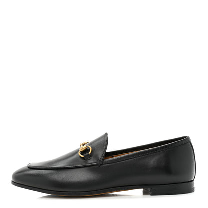 Gucci Calfskin Womens Jordaan Loafers 37.5 Black 1 of 11