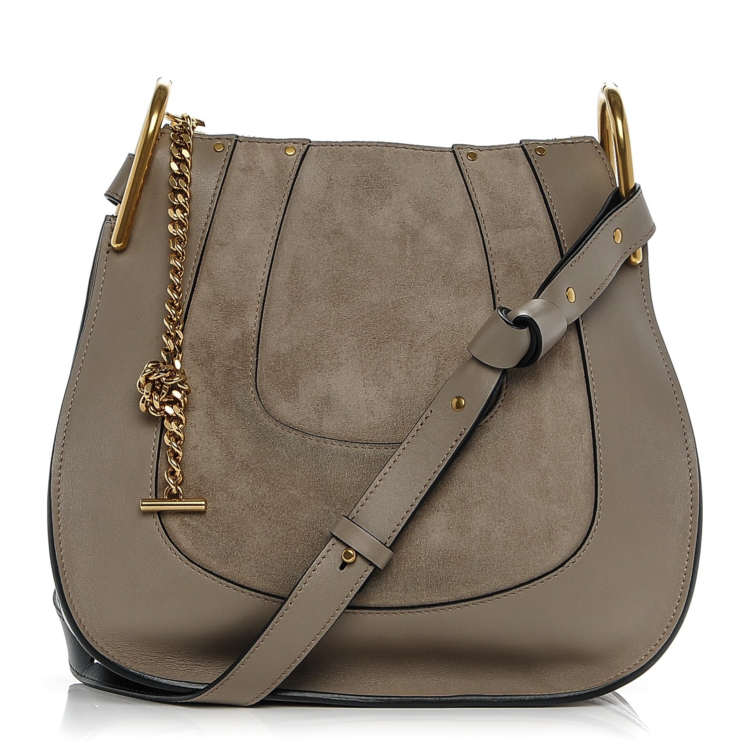 Chloe Calfskin Suede Small Hayley Hobo Cashmere Grey 1 of 6